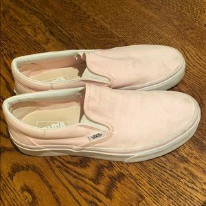 Pink vans slip on shoes